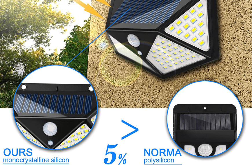 100 led solar wall light