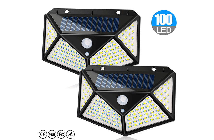 100 led solar wall light composition