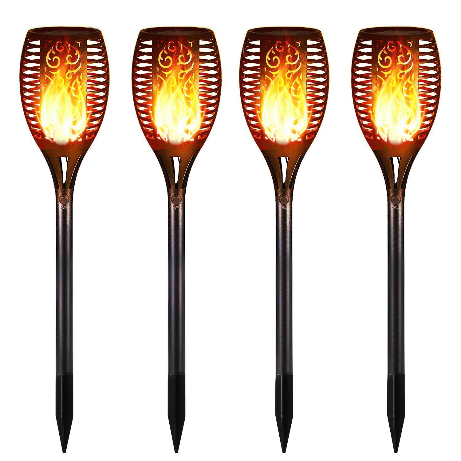What are the advantages of Flickering Flame Solar Torches Lights?