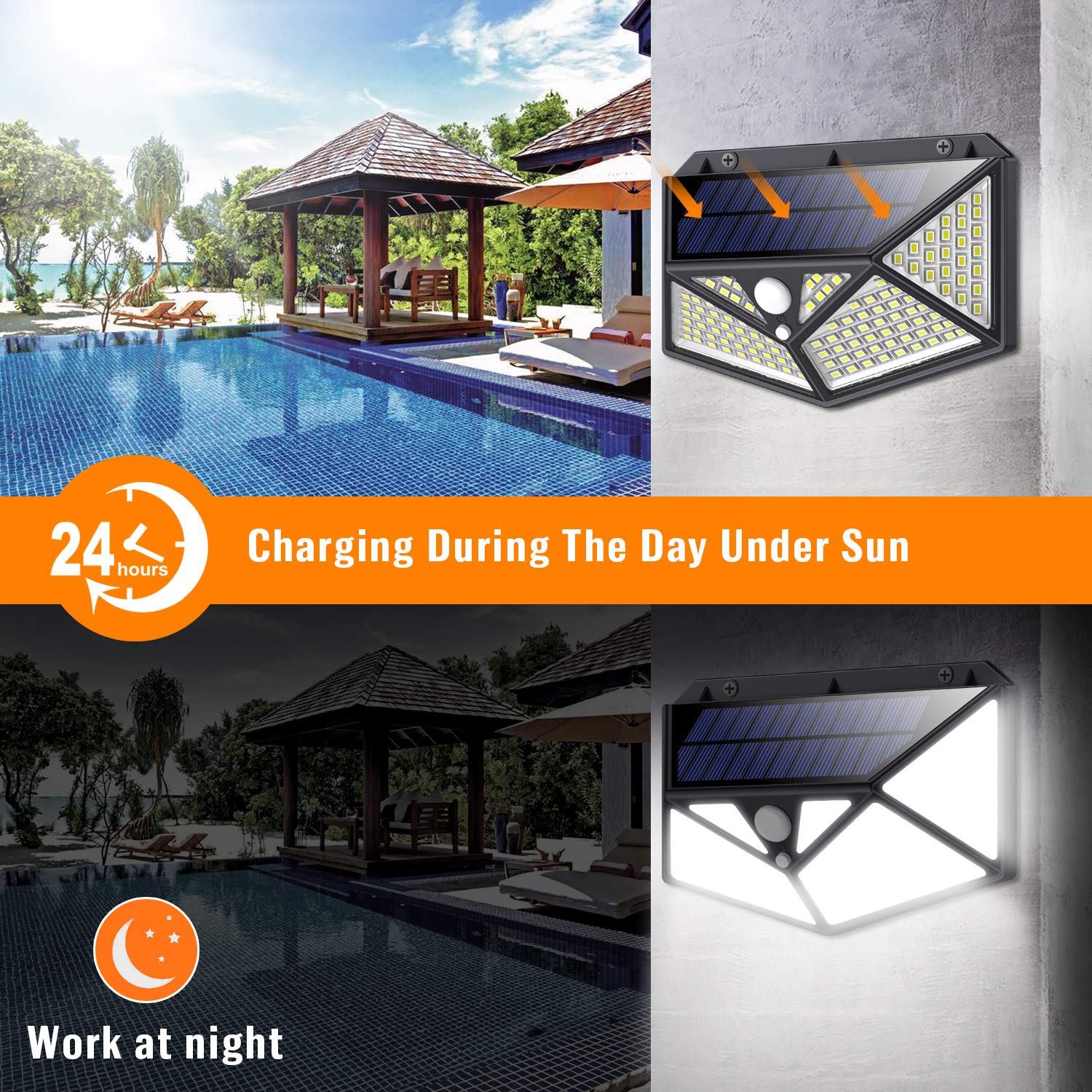 Motion sensor solar garden light conventional configuration