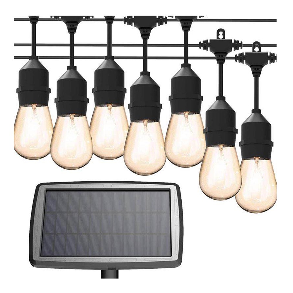 Factory wholesale S14 27ft led bulb indoor outdoor solar powered led outdoor solar string lights